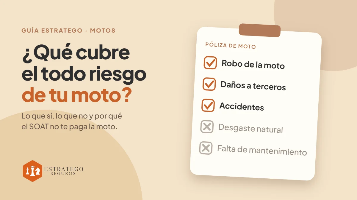 Qué cubre y qué no cubre el seguro todo riesgo para moto, guía de Estratego Seguros
